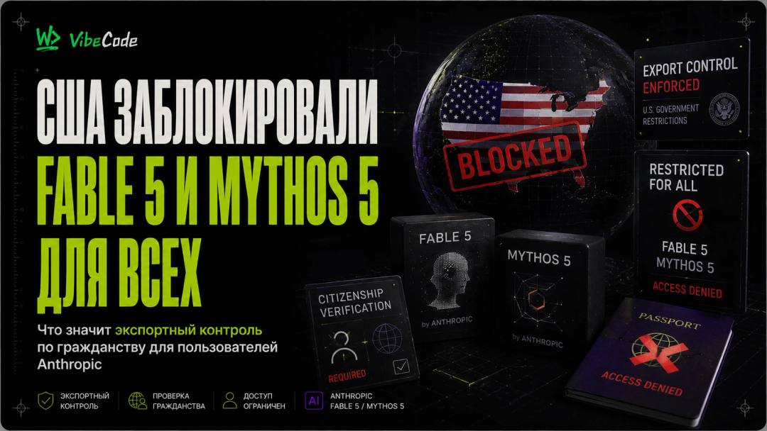 США заблокировали Fable 5 и Mythos 5 для всех: что значит экспортный контроль по гражданству для пользователей Anthropic - обложка