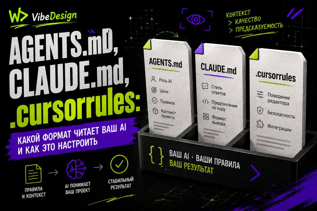 AGENTS.md, CLAUDE.md, .cursorrules: какой формат читает ваш AI и как это настроить - обложка