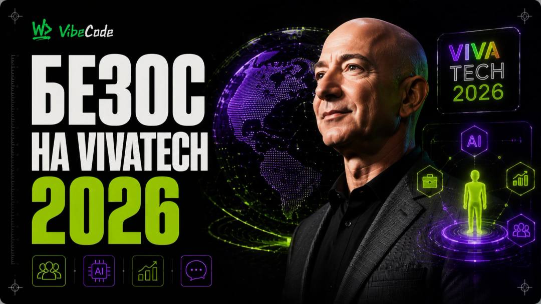 Безос на VivaTech 2026: ИИ не отнимет рабочие места, а создаст их дефицит — и почему не все с этим согласны - обложка