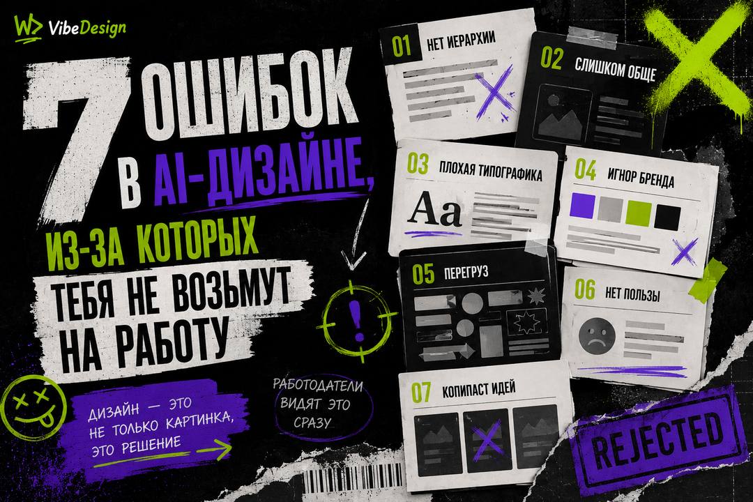 7 ошибок в AI-дизайне, из-за которых тебя не возьмут на работу - обложка
