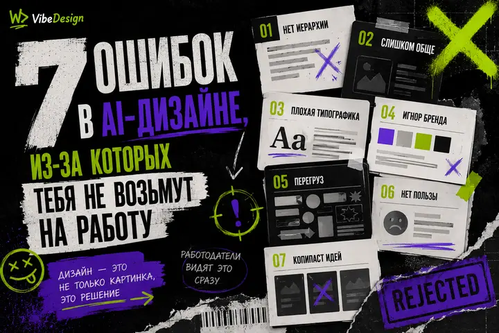7 ошибок в AI-дизайне, из-за которых тебя не возьмут на работу - обложка