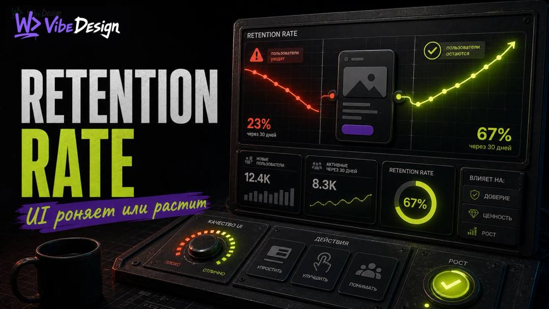 Retention Rate и дизайн: какие UI-решения роняют удержание — а какие растят - обложка