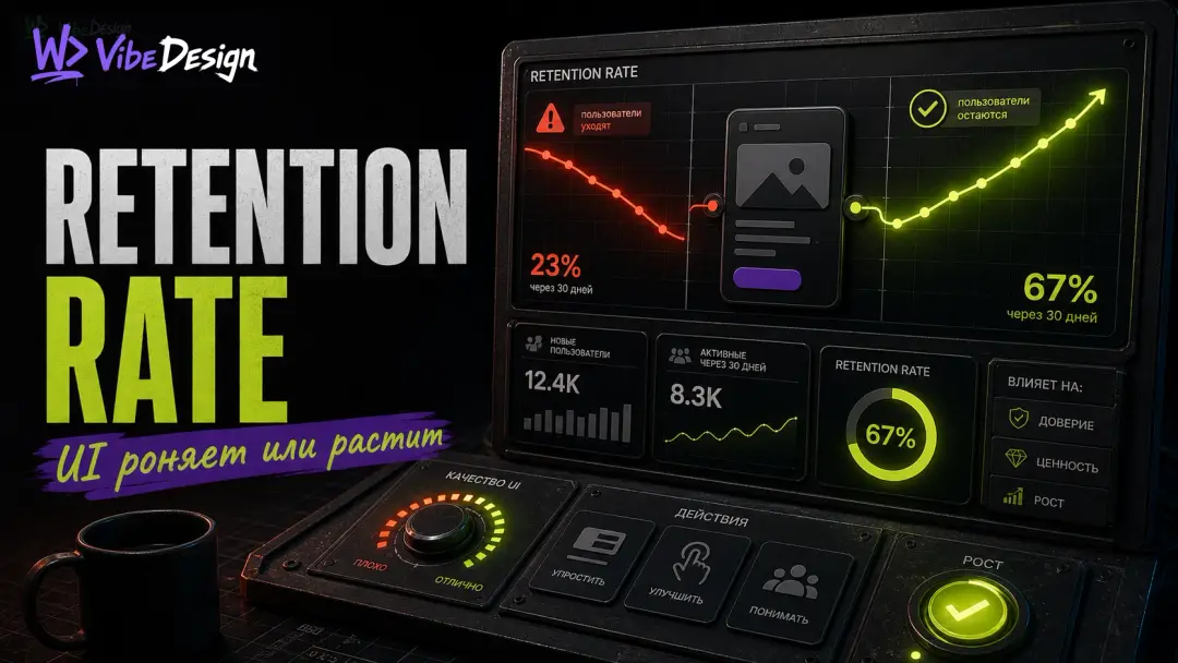 Retention Rate and design: which UI solutions drop retention and which expand - обложка