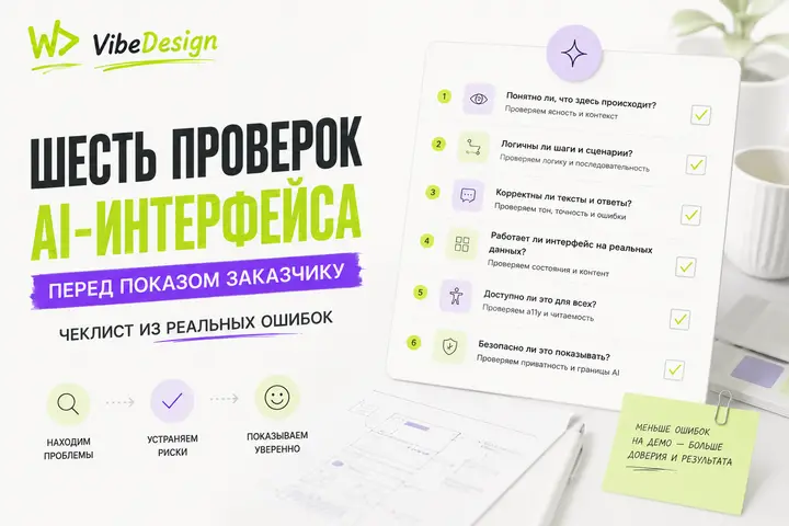Six checks of the AI interface before showing to the customer: a checklist of real errors cover