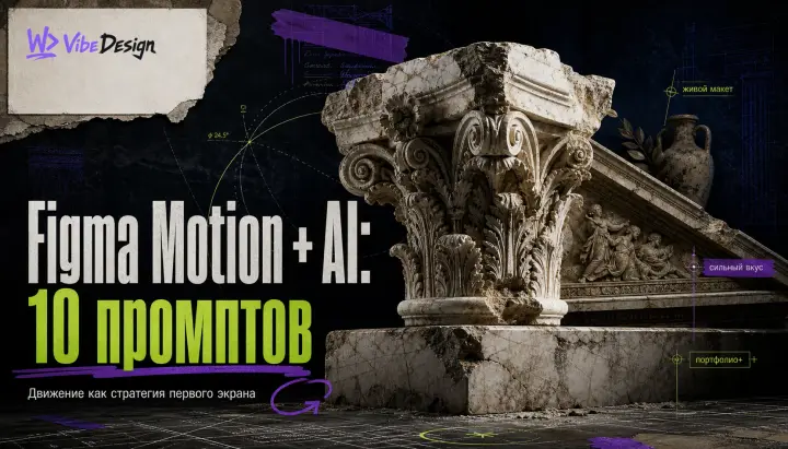 Figma Motion + AI: 10 промптов, которые оживят макет и усилят портфолио - обложка