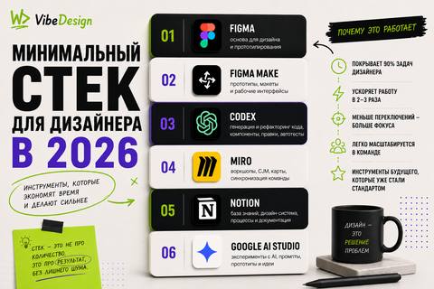 Минимальный стек для дизайнера в 2026 - обложка