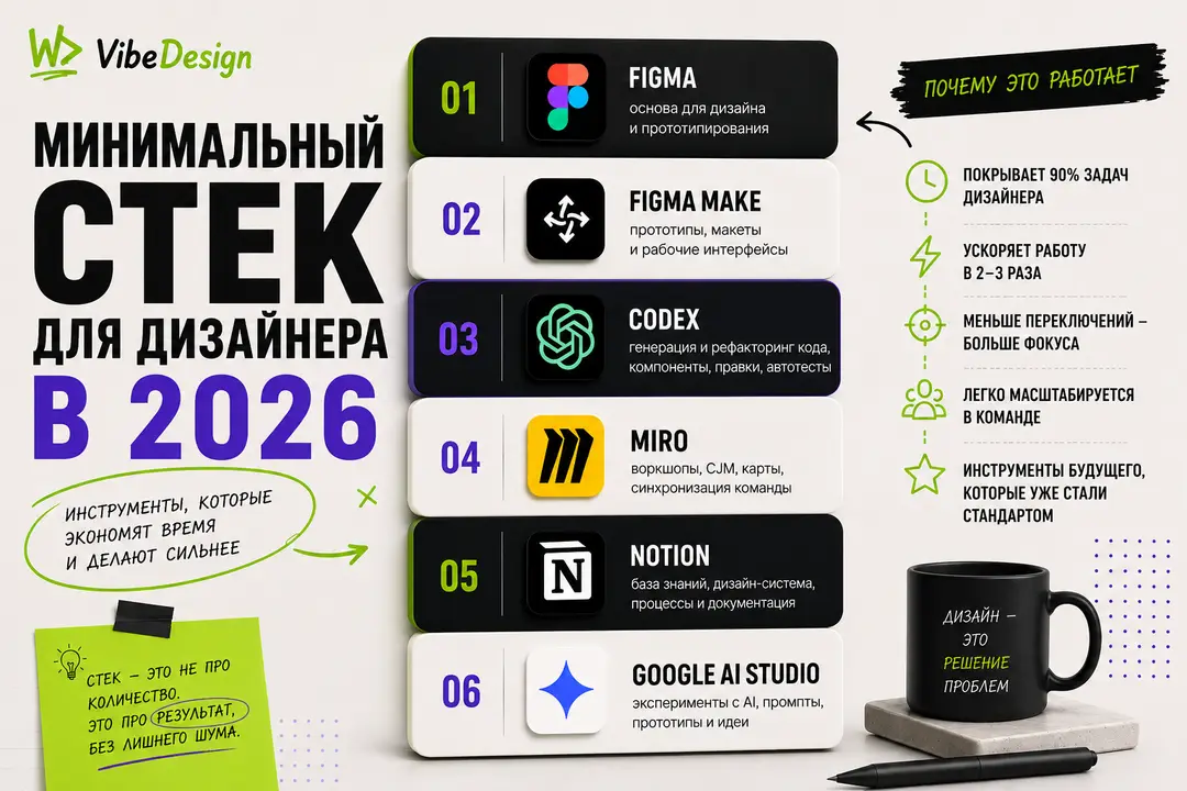 Минимальный стек для дизайнера в 2026 - обложка