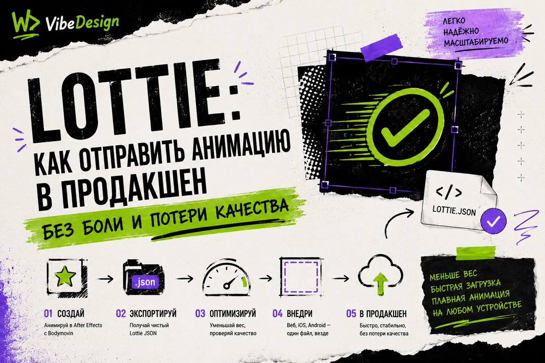 Lottie: как отправить анимацию в продакшен без боли и потери качества - обложка