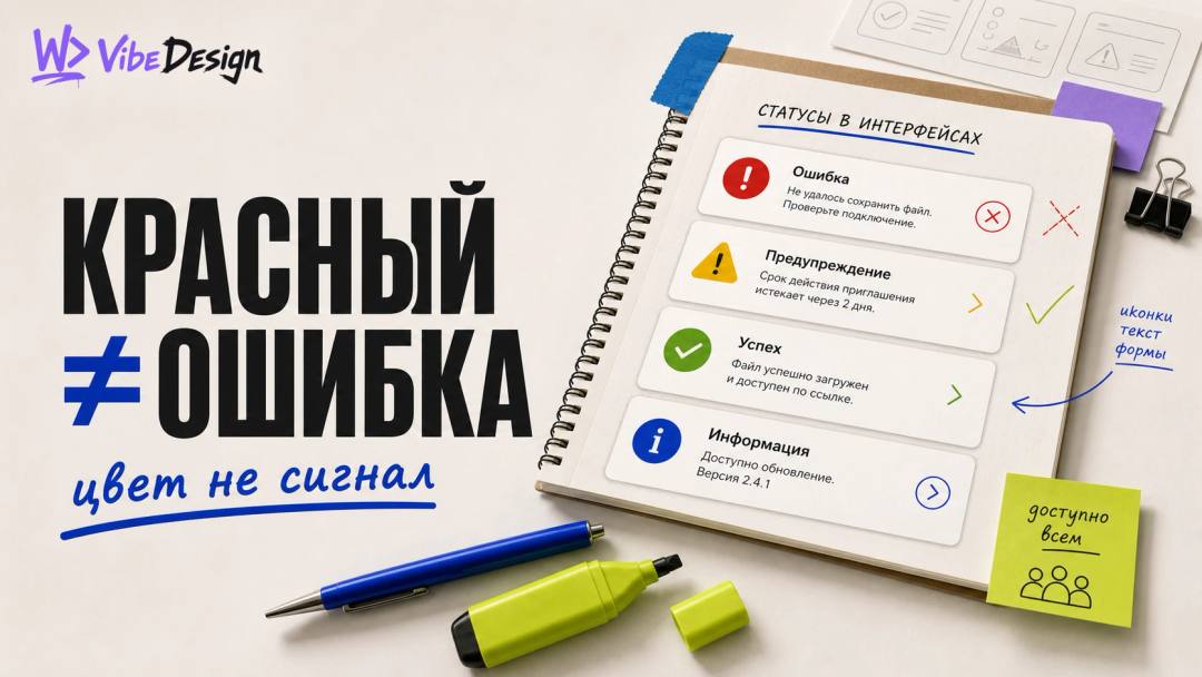 Красный — это ошибка? Не для всех. Почему цвет нельзя использовать как единственный сигнал - обложка
