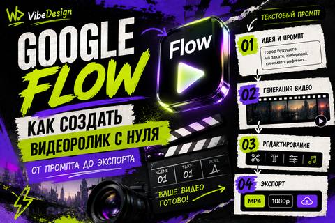Google Flow: как создать видеоролик с нуля — от промпта до экспорта - обложка
