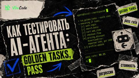 Как тестировать AI-агента: golden tasks, pass rate, стоимость и регрессии - обложка
