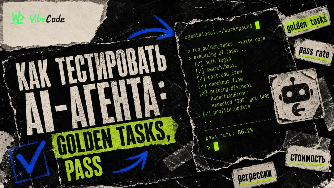 How to Test an AI Agent: Golden Tasks, Pass Rate, Cost and Regression - обложка