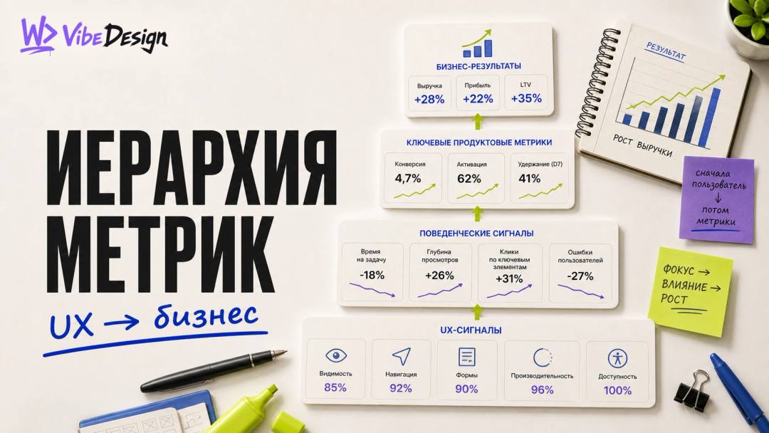 Иерархия метрик продукта: как связать UX-решения с бизнес-показателями - обложка