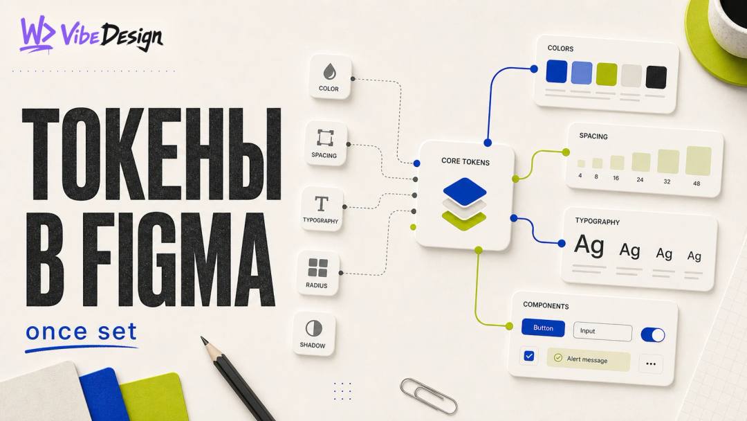 Токены в Figma: настрой один раз — и никогда не правь цвета вручную - обложка