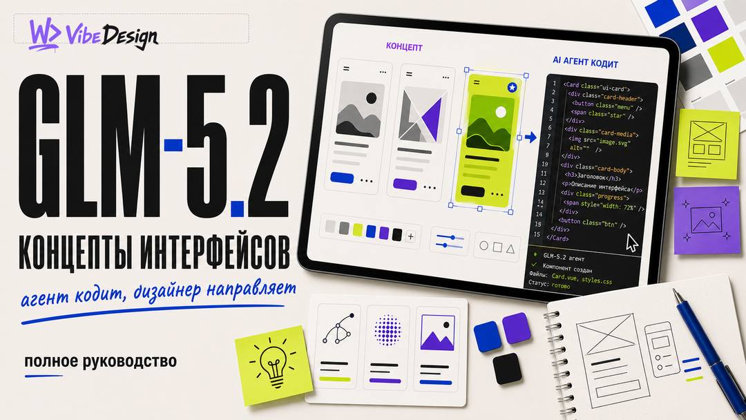 Как концептить интерфейсы через GLM-5.2: агент кодит, дизайнер направляет - обложка