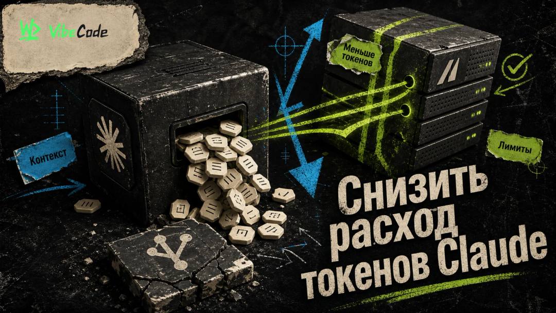 Как снизить расход токенов Claude: полное руководство для разработчиков и вайбкодеров" - обложка