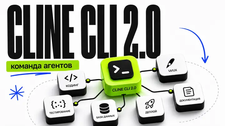 Cline CLI 2.0: 20 команд для управления AI-агентом без хаоса - обложка