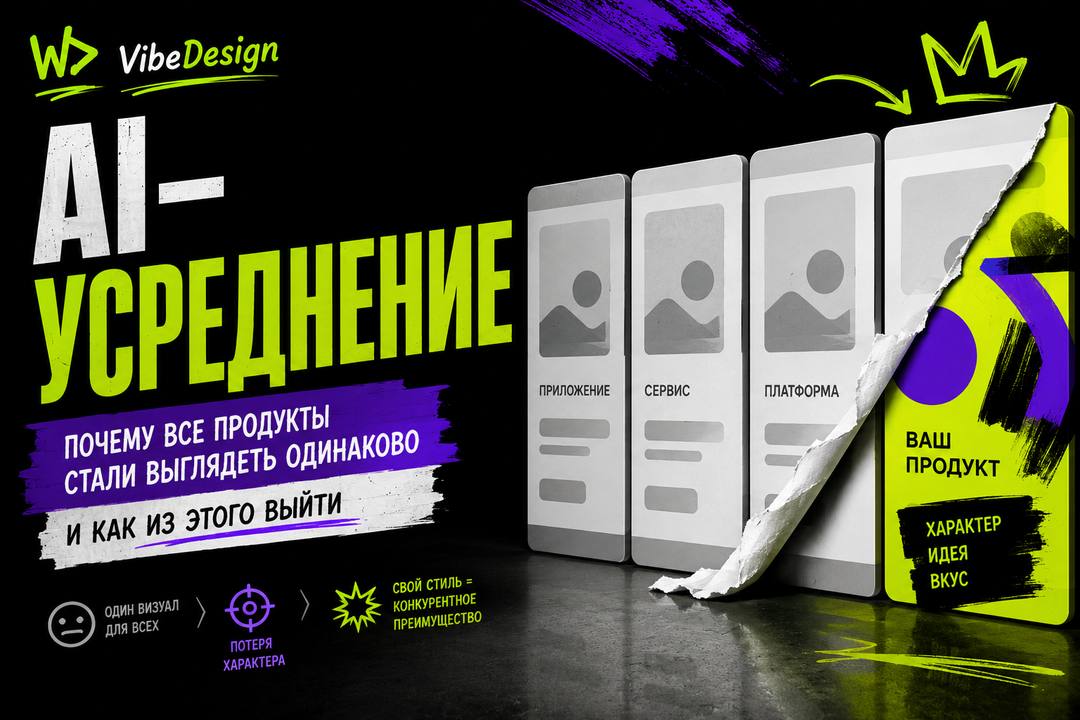 AI-усреднение: почему все продукты стали выглядеть одинаково и как из этого выйти - обложка