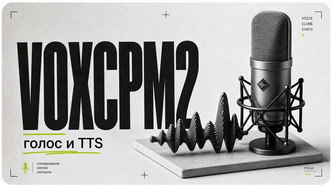 VoxCPM2 — клонирование голоса и TTS на 30 языках, бесплатно и с открытым кодом - обложка