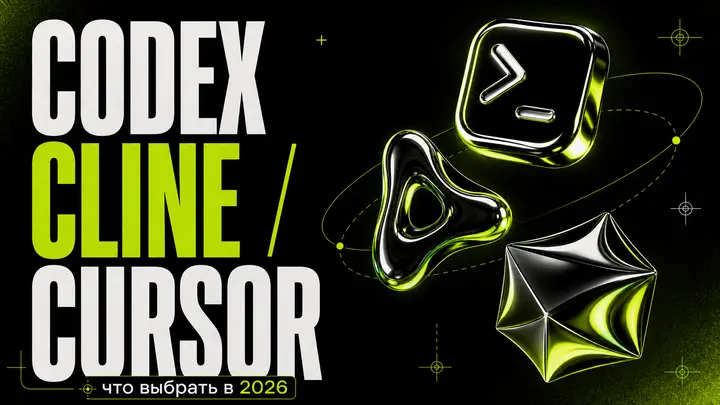 Codex Cloud vs Cline vs Cursor: сравнение для вайбкодинга в 2026 - обложка