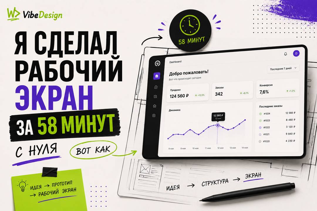 Я сделал рабочий экран за 58 минут с нуля и вот как - обложка