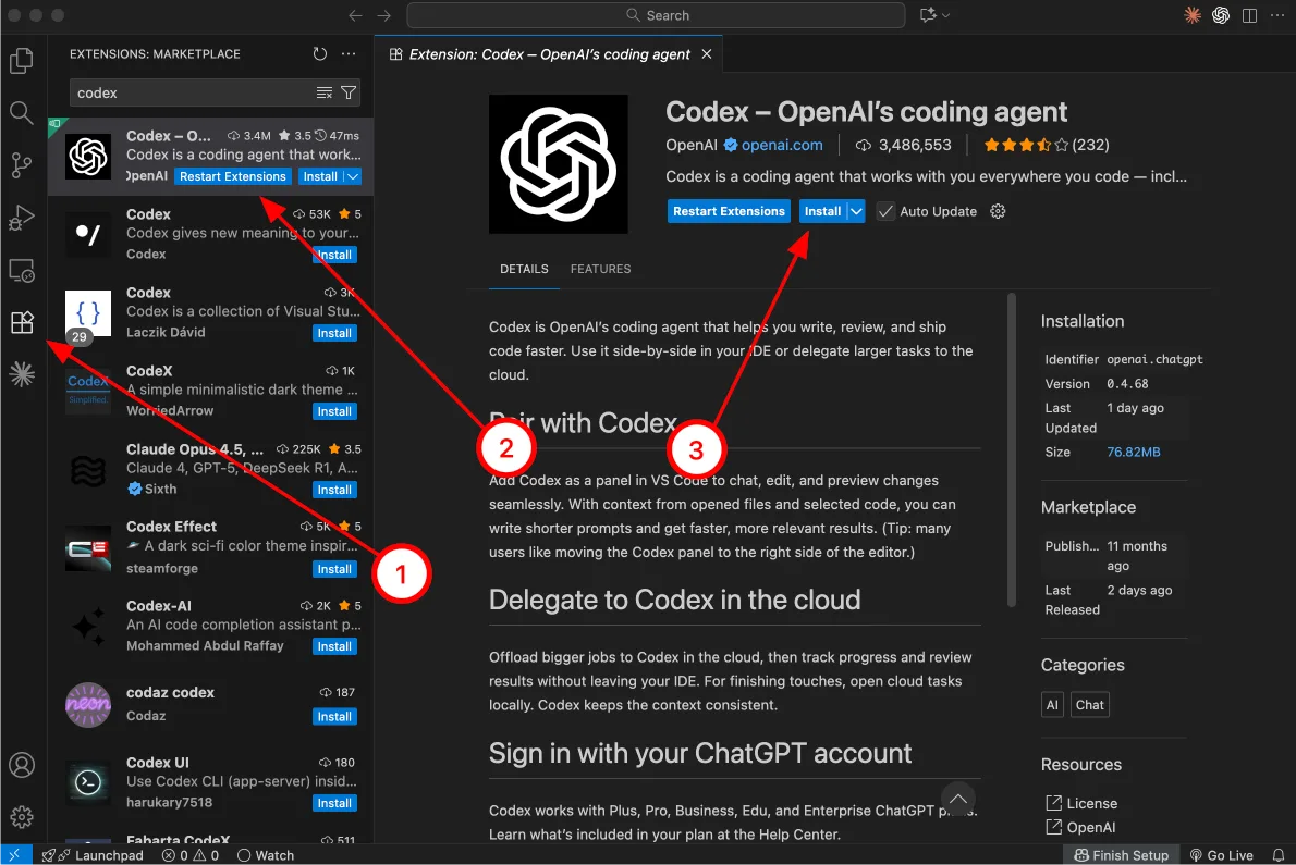 Codex VScode: подключаем платного помощника - иллюстрация